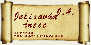 Jelisavka Antić vizit kartica